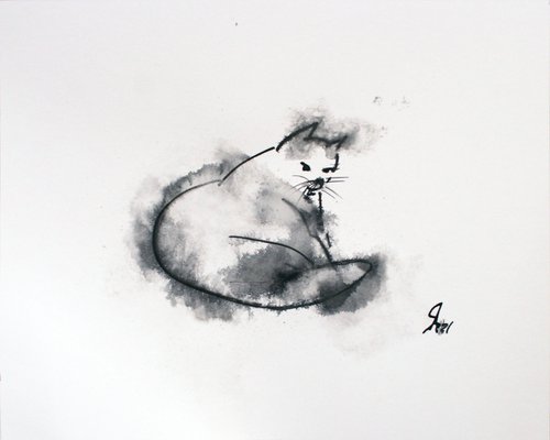 Cat II... /  ORIGINAL PAINTING by Salana Art Gallery
