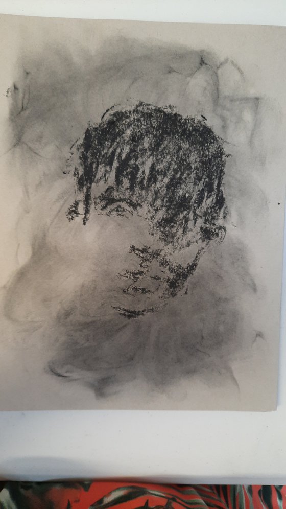 Charcoal Boy Portrait - original charcoal drawing