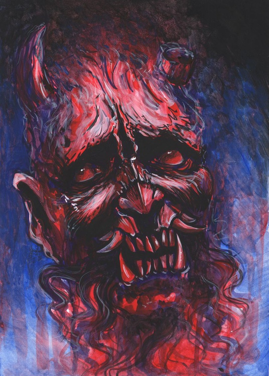 Hannya Mask Acrylic Painting Artfinder