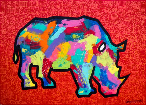 Red African Rhino by Ann Gadd