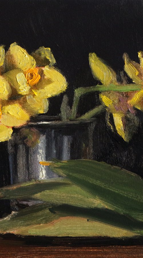 Daffodils and Silver Goblet by Pascal Giroud