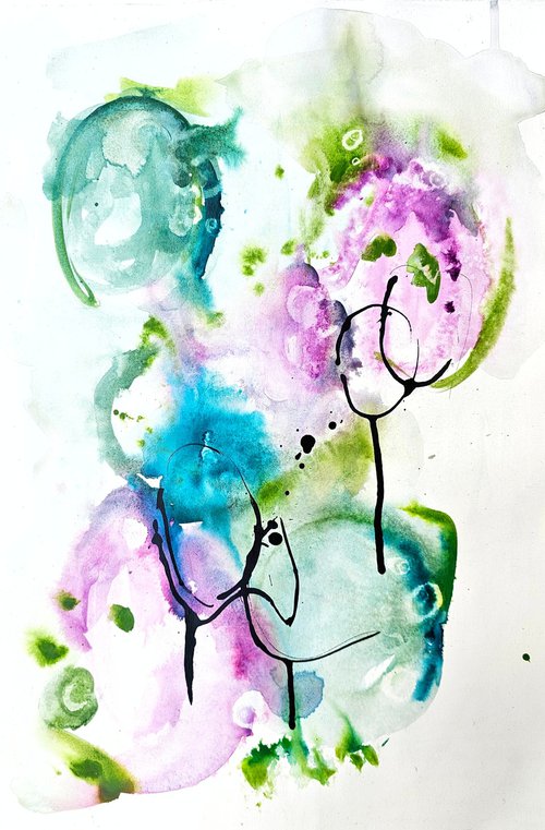 Waterlily lake/ Abstract on paper by Evgenia Smirnova