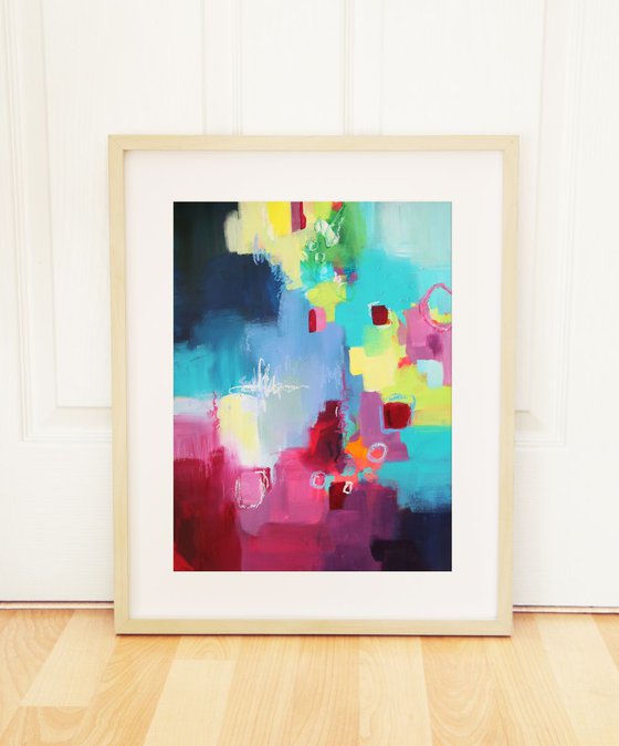 Abstract Framed Painting - Love At First Sight