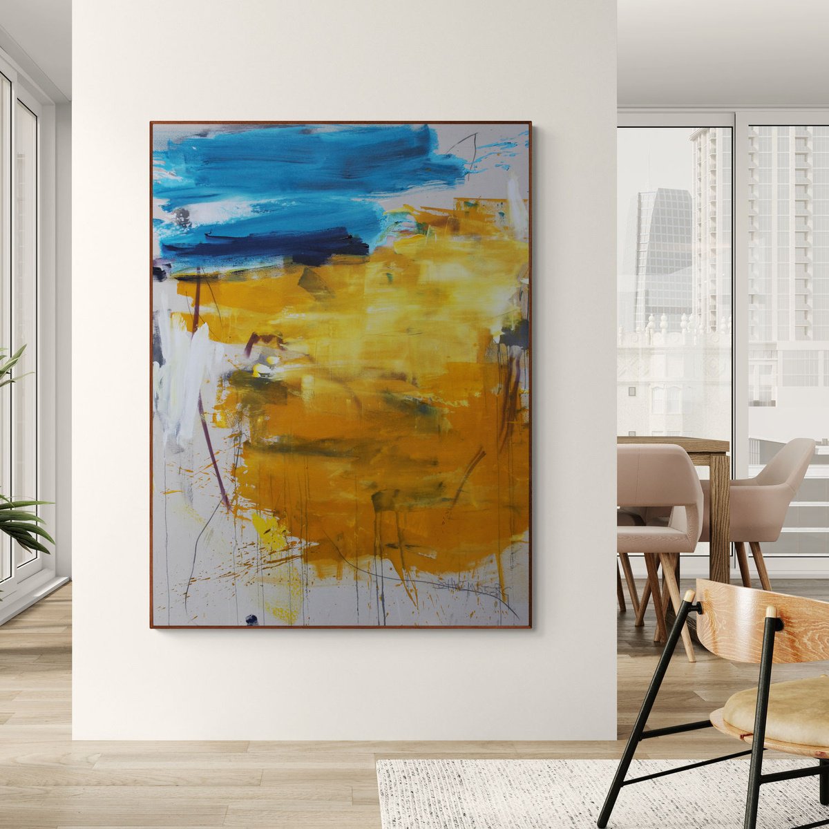 Abstract Landscape Acrylic Painting By Daniela Schweinsberg, 47 X 63, Finistere 1, Original Artwork