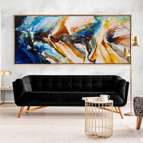 Paradise 240cm x 100cm Textured Abstract Art