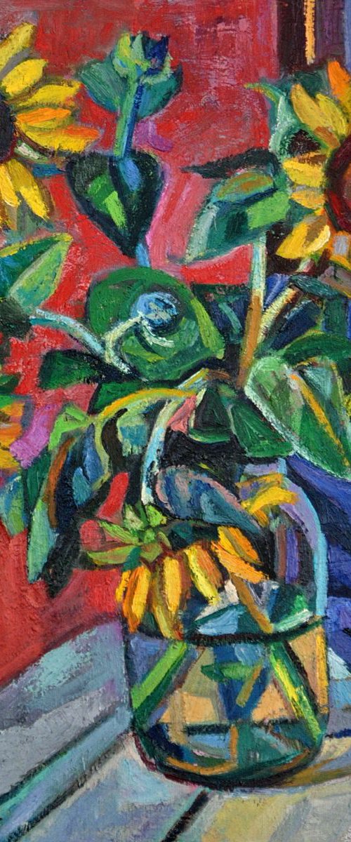 Sunflowers  II / 55 x 45 x 2 cm by Maja Đokić Mihajlović