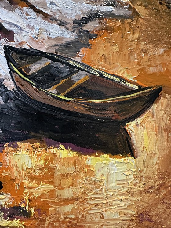 " Winter Sunrise with Boat "
