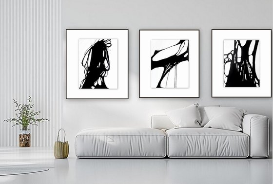 Abstract artwork. Set of 3.