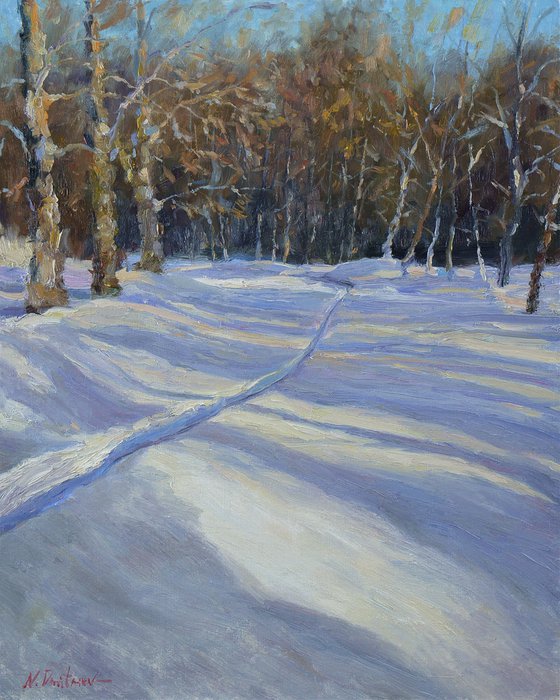 Sunny Winter Landscape - winter painting