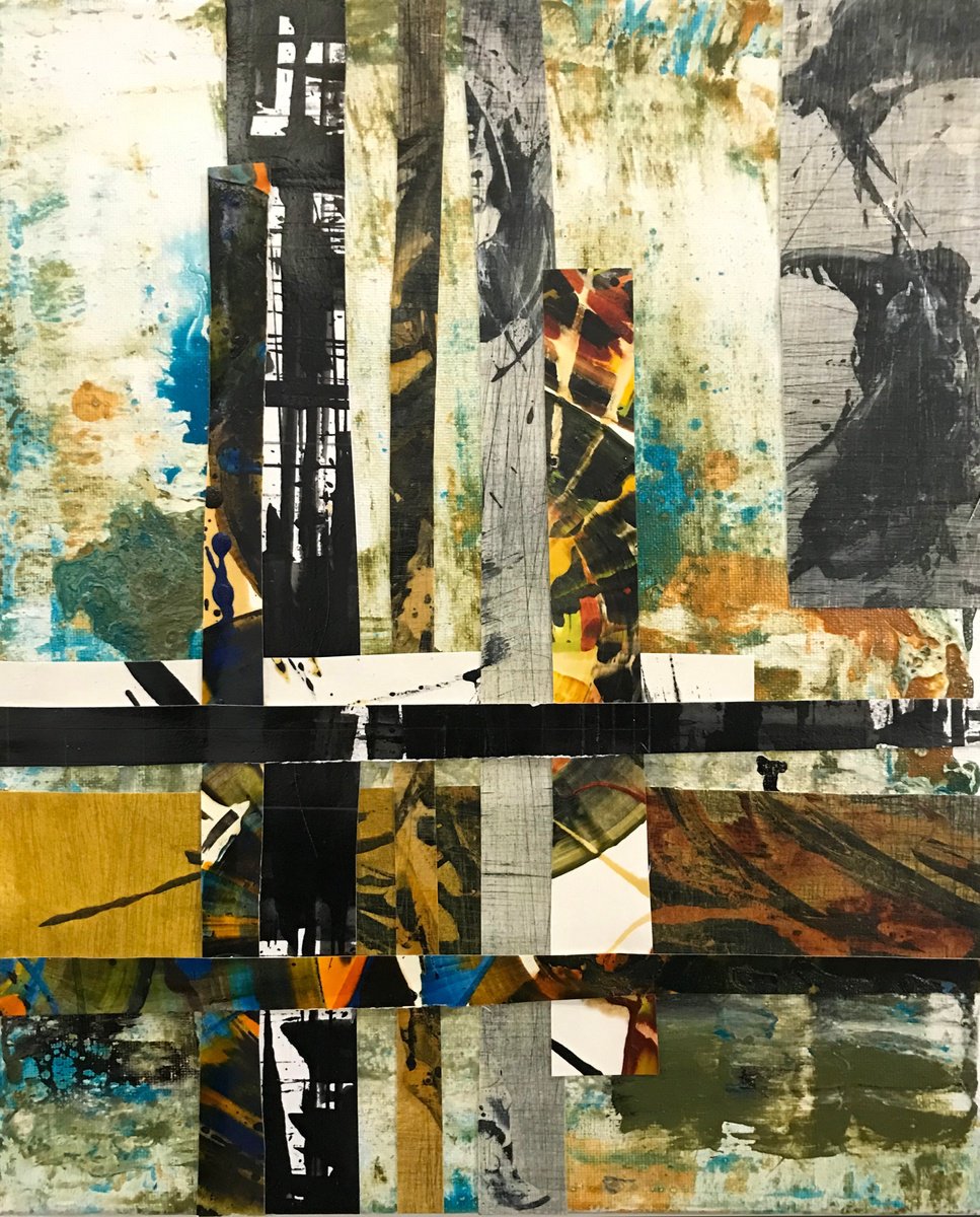 Abstract Collage By Kris Haas, 11 X 14", Open, Original Artwork