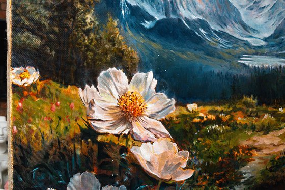 Landscape with flowers