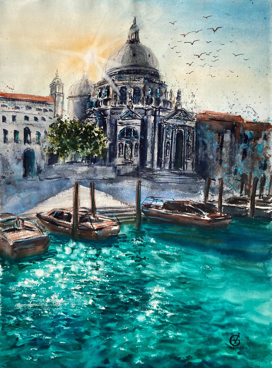 Impressionistic Landscape Watercolour By Valeria Golovenkina, 22 X 30", Turn Your Head!, Original Artwork