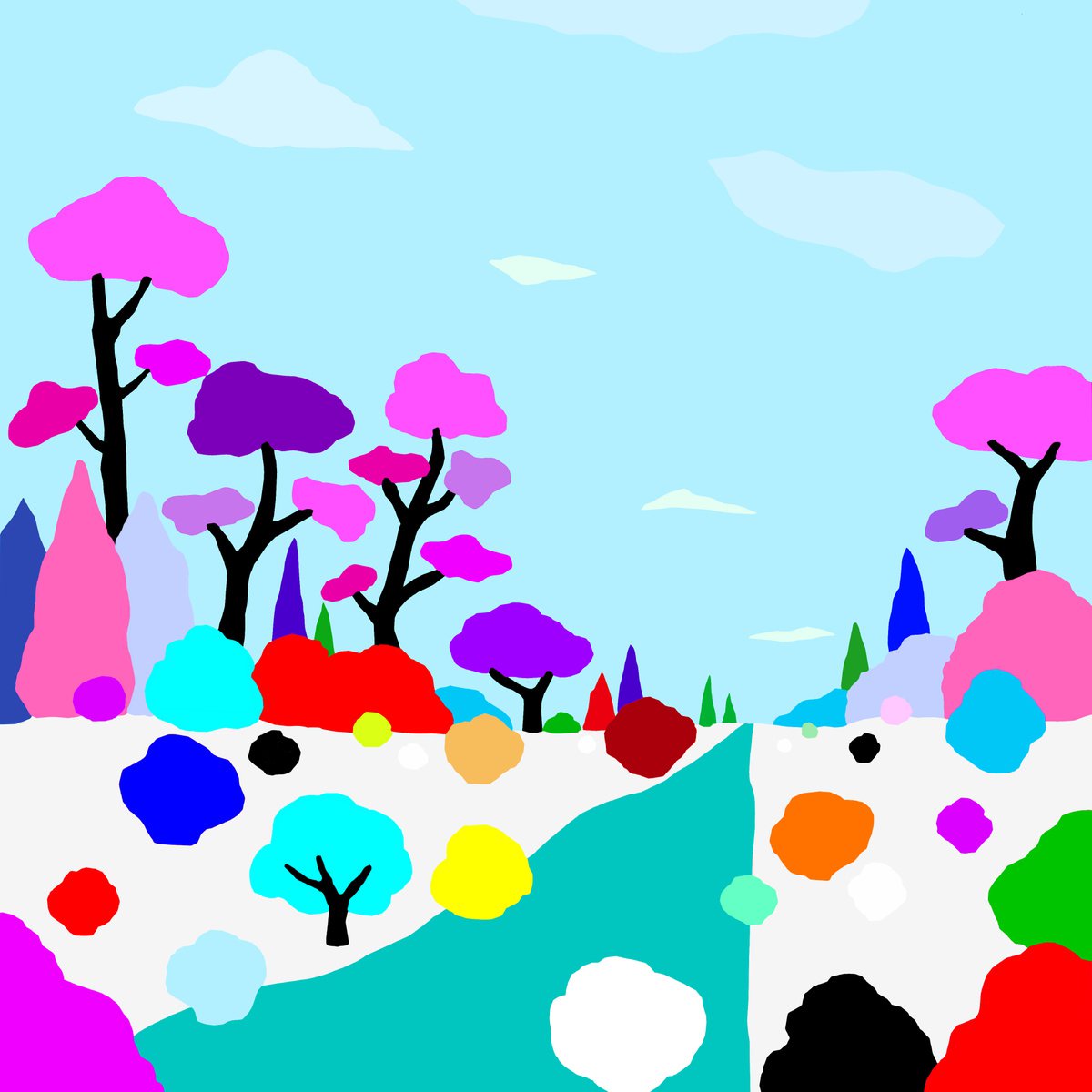 Snowy landscape 2 (Paisaje nevado 2) (pop art, landscape) by Alejos