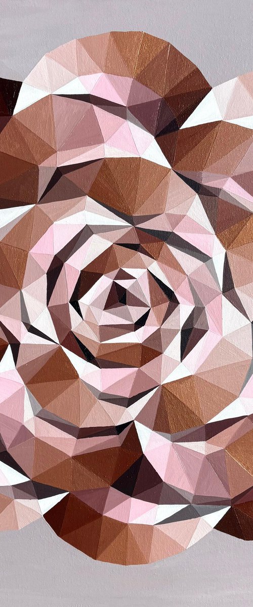 GEOMETRIC GOLDEN TEA ROSE by Maria Tuzhilkina