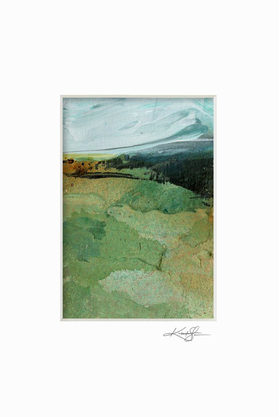 Mystical Land 404 - Small Textural Landscape painting by Kathy Morton Stanion