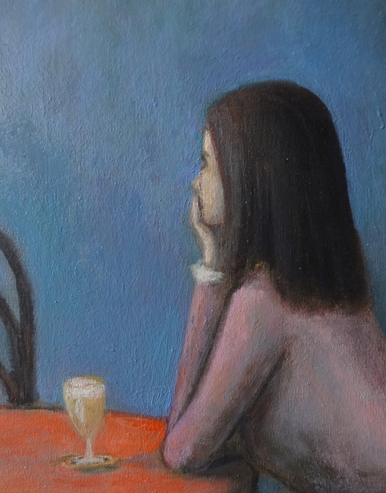 Woman in a bar