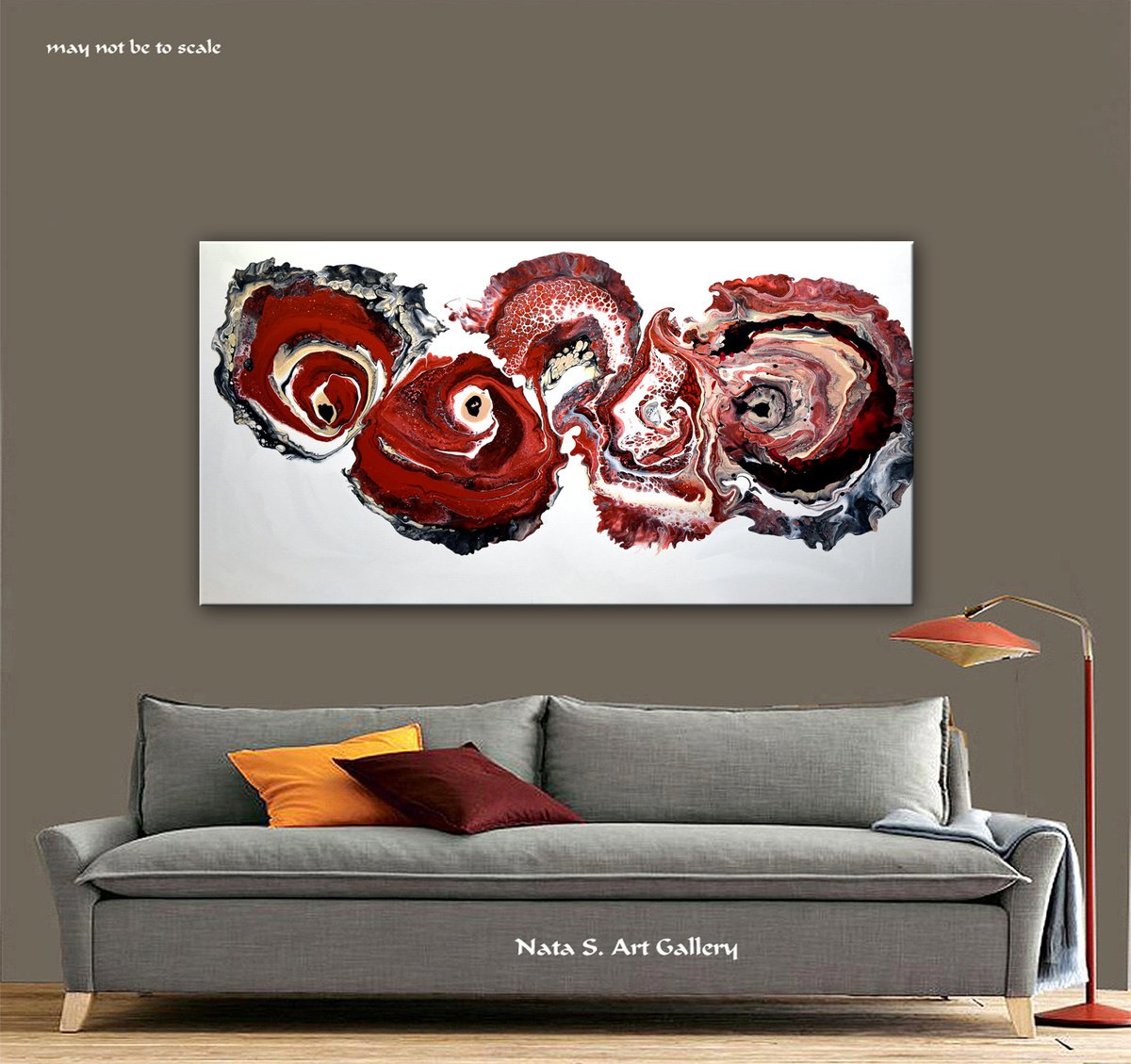 Red Melody - Extra Large Abstract Painting by Nataliya Stupak