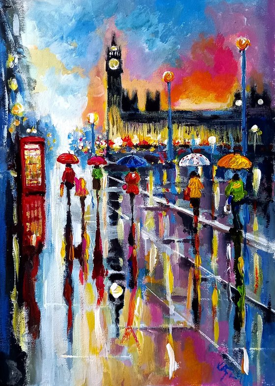 London in the rain