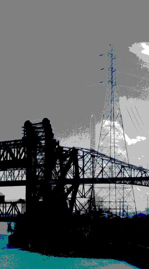 Lift Bridges Meet Skyway Bridge, Chicago by Leon Sarantos