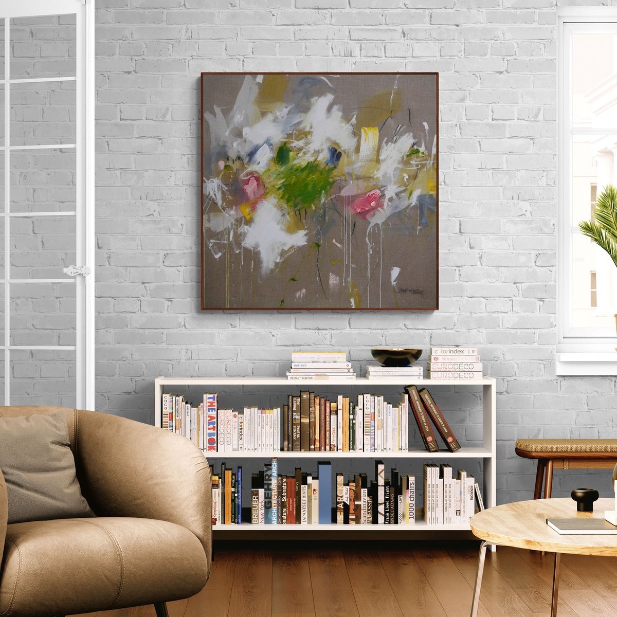 Expressive Abstract Acrylic Painting By Daniela Schweinsberg, 39 X 39, A Breath Of Summer V, Original Artwork