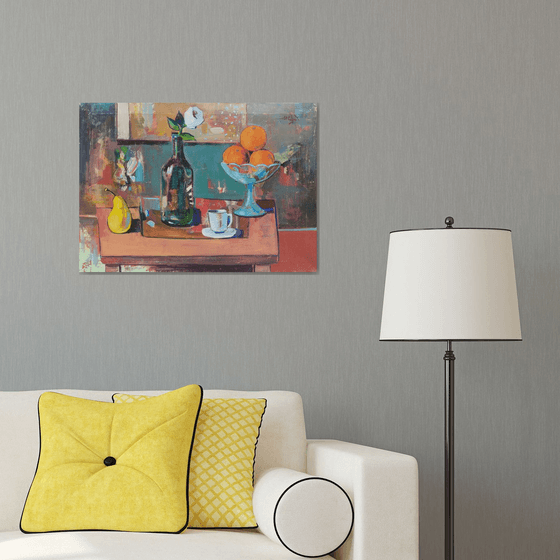 Pear, Cup and Oranges