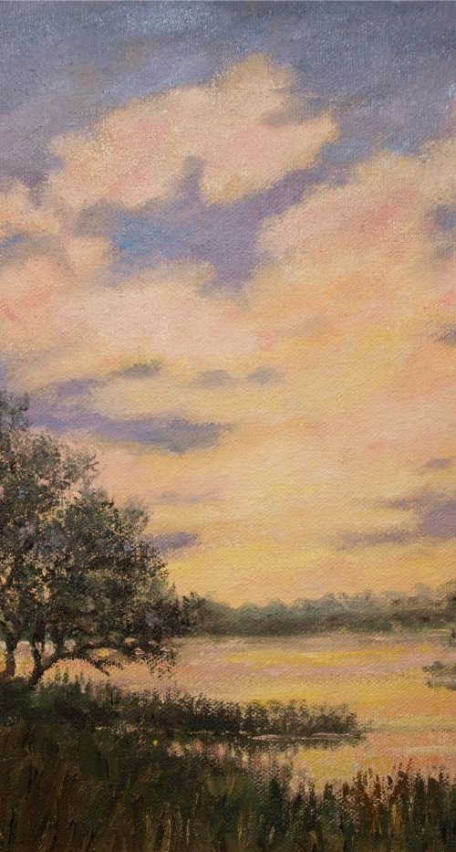 Marsh Sketch # 6 -11X14 oil by Kathleen McDermott