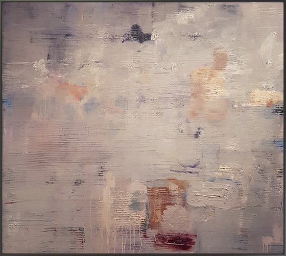Gray abstract painting large