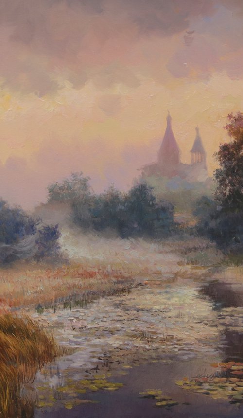 Fog on the river by Eduard Panov