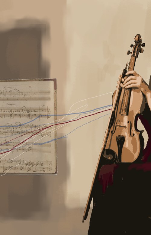 THE VIOLINIST 3...34"X22" by Joe McHarg