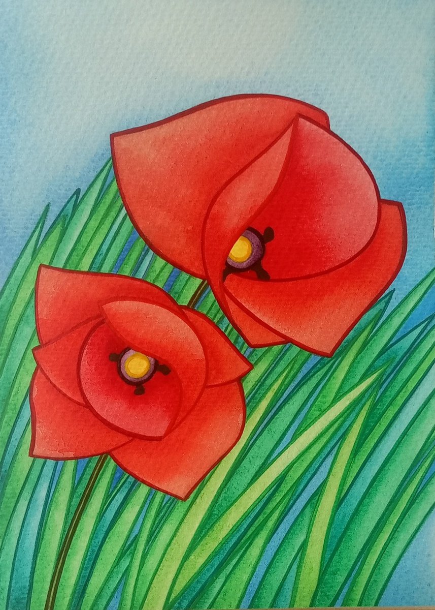 Poppies I by Brenda Daniela