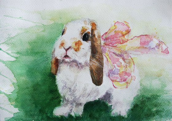 Bunny III - Animal portrait /  ORIGINAL PAINTING