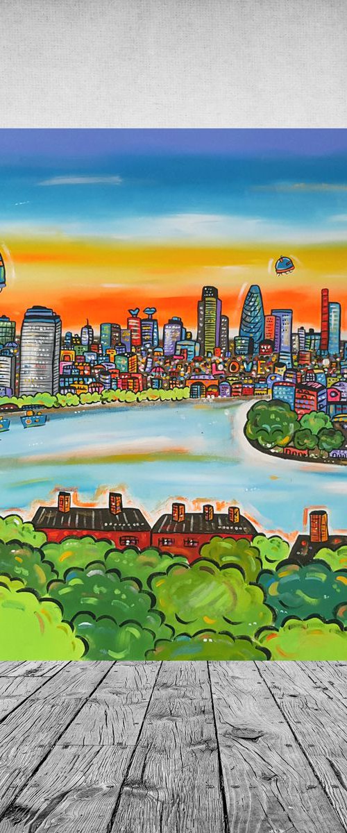 Funky View of London by Maria Luisa  Azzini