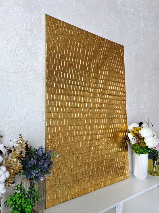 Golden textured painting