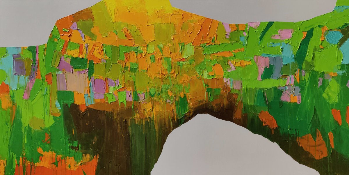 Abstract Acrylic Painting By Abhishek Kumar, 102 X 54, The Arch Of Life, Original Artwork