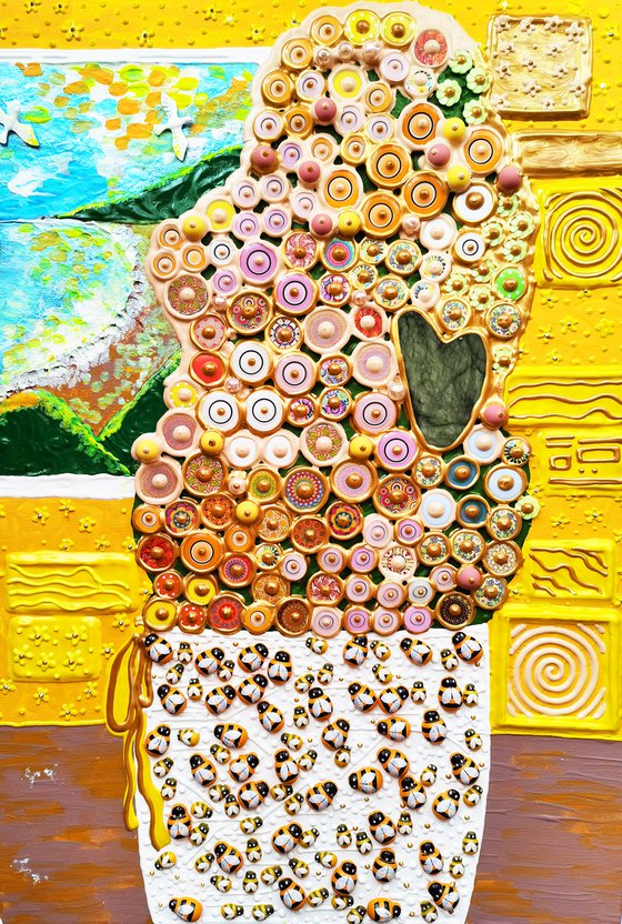 Yellow still life (NATURAL GEMSTONES & mosaic)