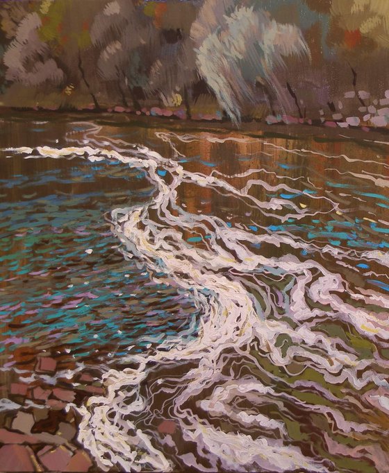 on the spillway, 60x70 cm