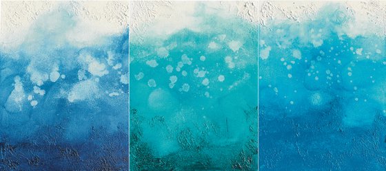 Ocean surfaces (3 artworks 40 x 30 cm) Dee Brown