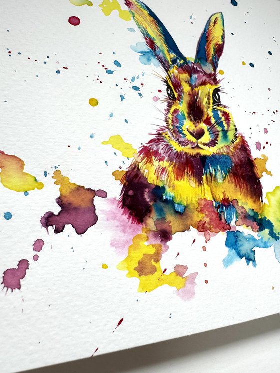 Colourful Watercolour Rabbit