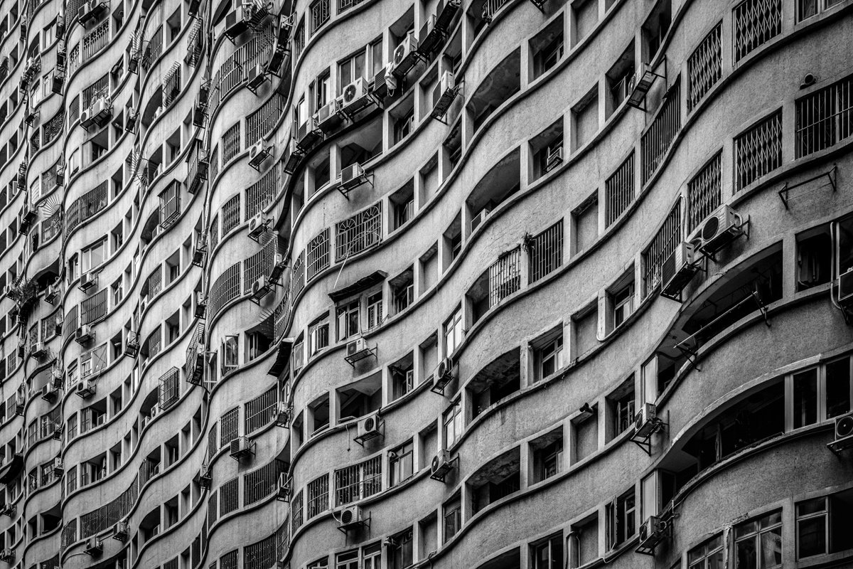 Geometric Cityscapes Photograph By Serge Horta, 60 X 39", Waves, Original Artwork