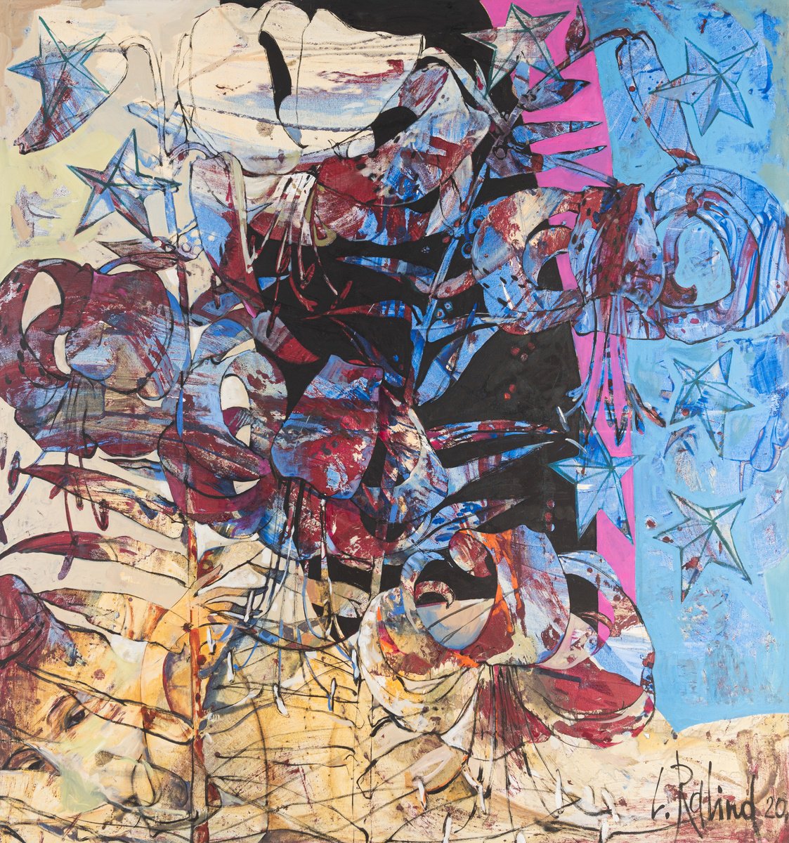 Expressive Oil Painting , Seven Wishes By Yelena Ralina, 59 X 63, Artwork For Sale On Artfinder