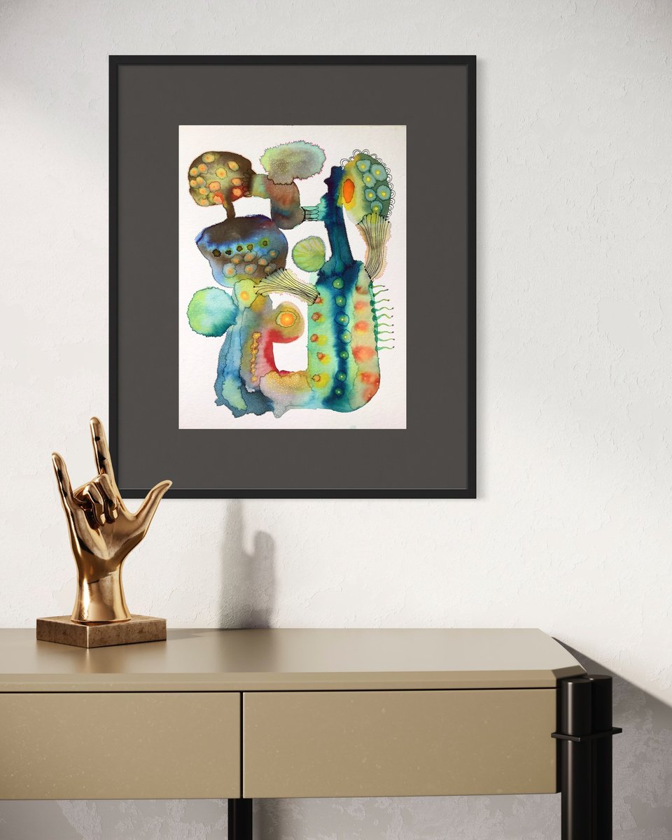 Abstract Watercolour , Abstrait #3 By Eva Fialka, 12 X 16, Artwork For Sale On Artfinder
