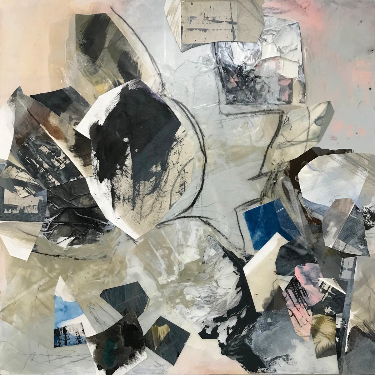 Organic Abstract Acrylic Painting By Kris Haas, 24 X 24", Memories Displaced, Original Artwork