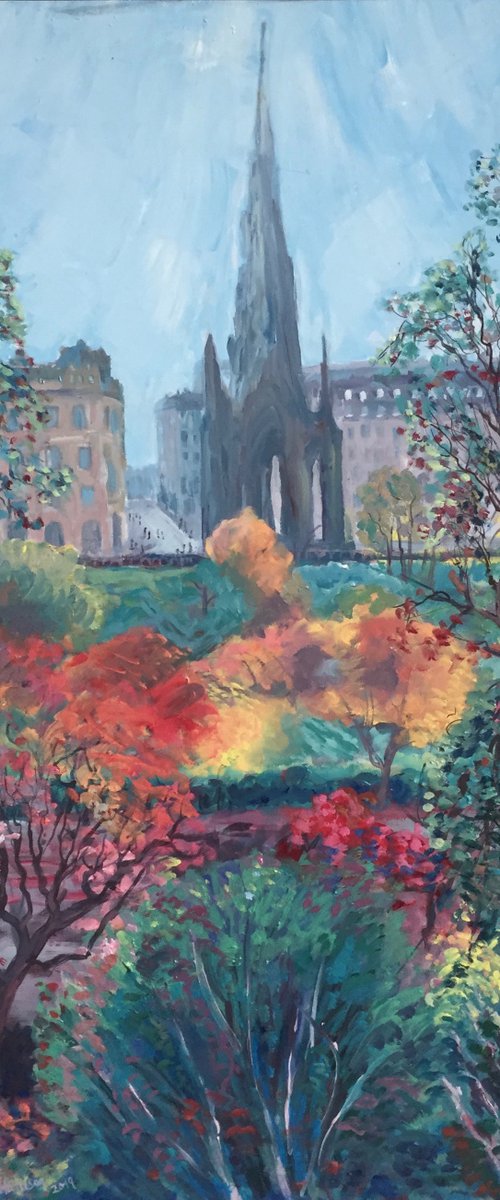 'The Walter Scott Monument, Edinburgh, with Autumn Colours' by Stephen Howard Harrison