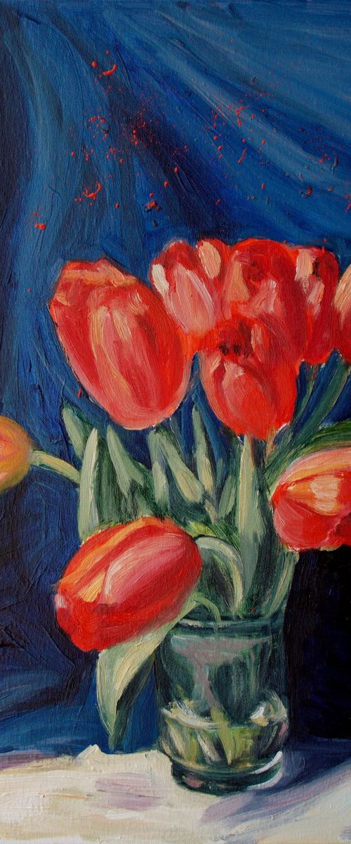 Red tulips by Elena Sokolova