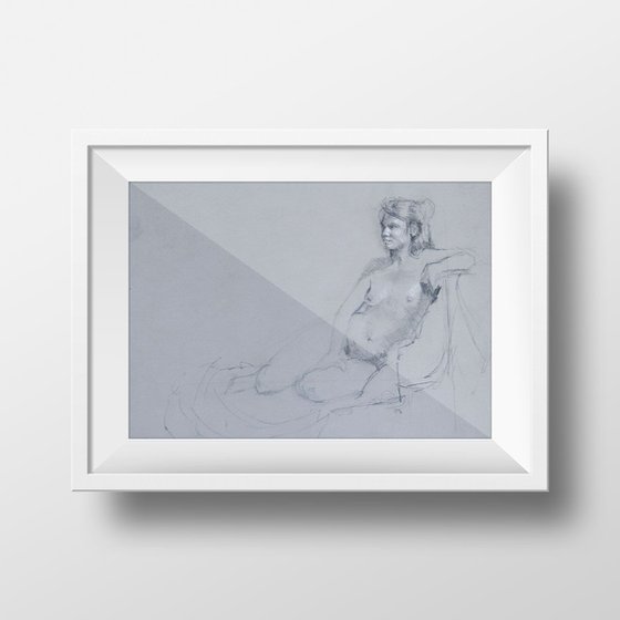 Sitting Female Nude - life drawing