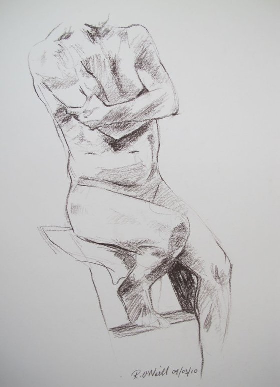 Seated male nude