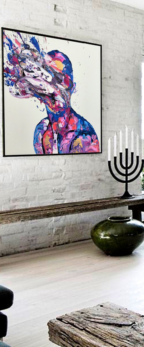 100x100cm. / abstract painting / Persona YB2305 by Alex Senchenko