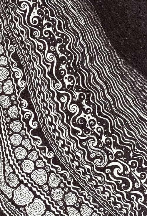 LACE OF LIFE III INk Drawings Series Conceptual by Nives Palmić