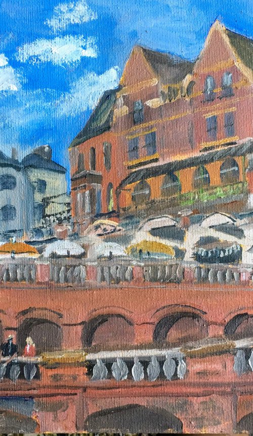 Ramsgate harbour and Arches - An original 'plein air' oil painting by Julian Lovegrove Art