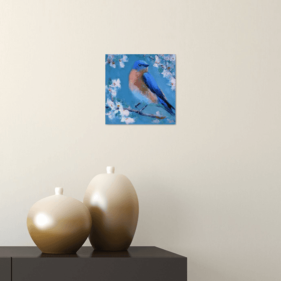 Bird on a flowering branch